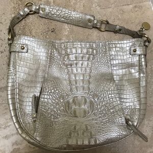 Brahmin Metallic Embossed Croc Purse
